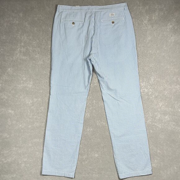 Vineyard Vines Pants Mens Size 36 Blue / White Seersucker Breaker Pants Pockets - Picture 7 of 13